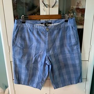 Kenneth Cole New York sz 32 Blue Checkered Men's Shorts euc